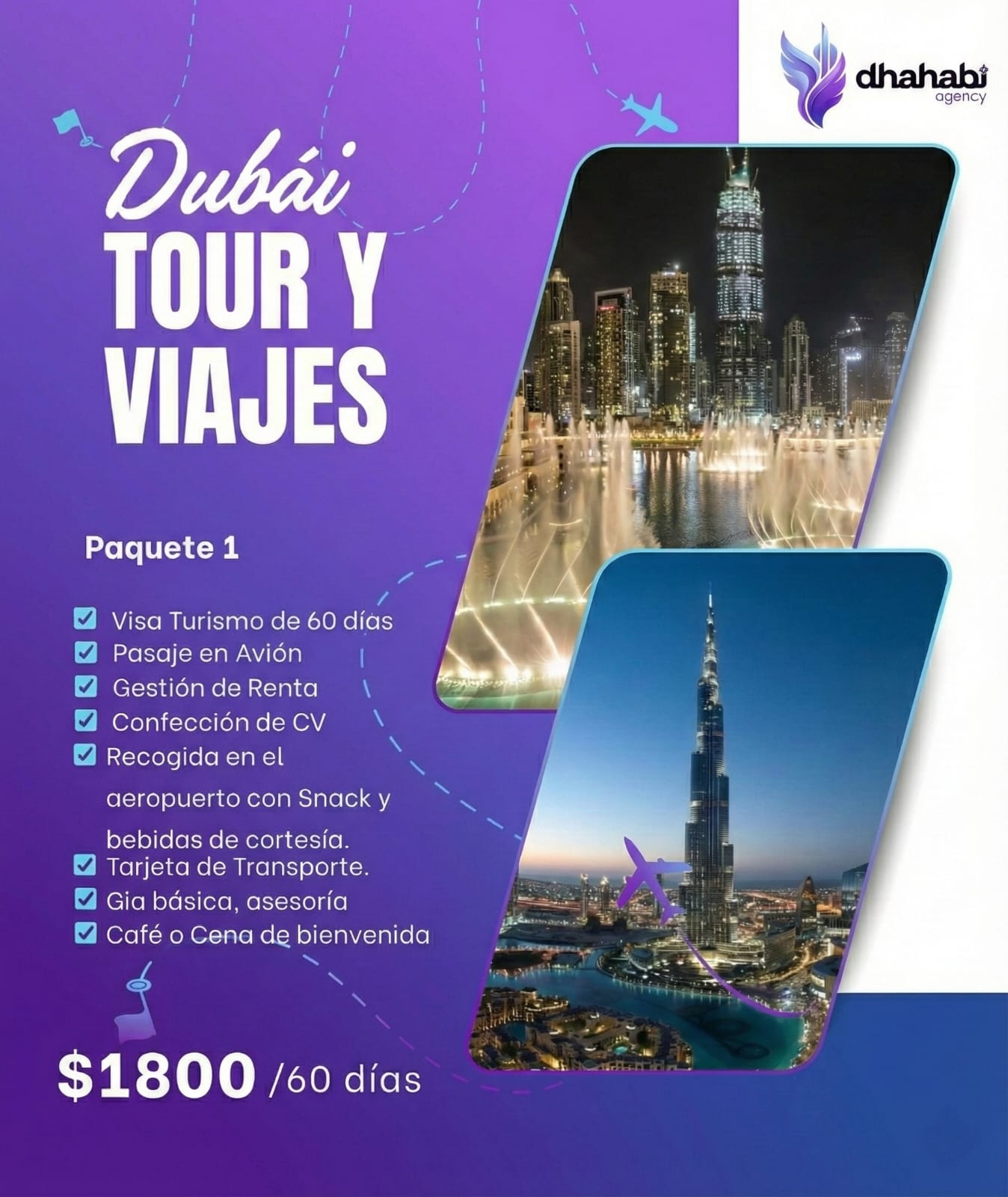 pack de viaje de 1800 usd de Cuba a Dubai