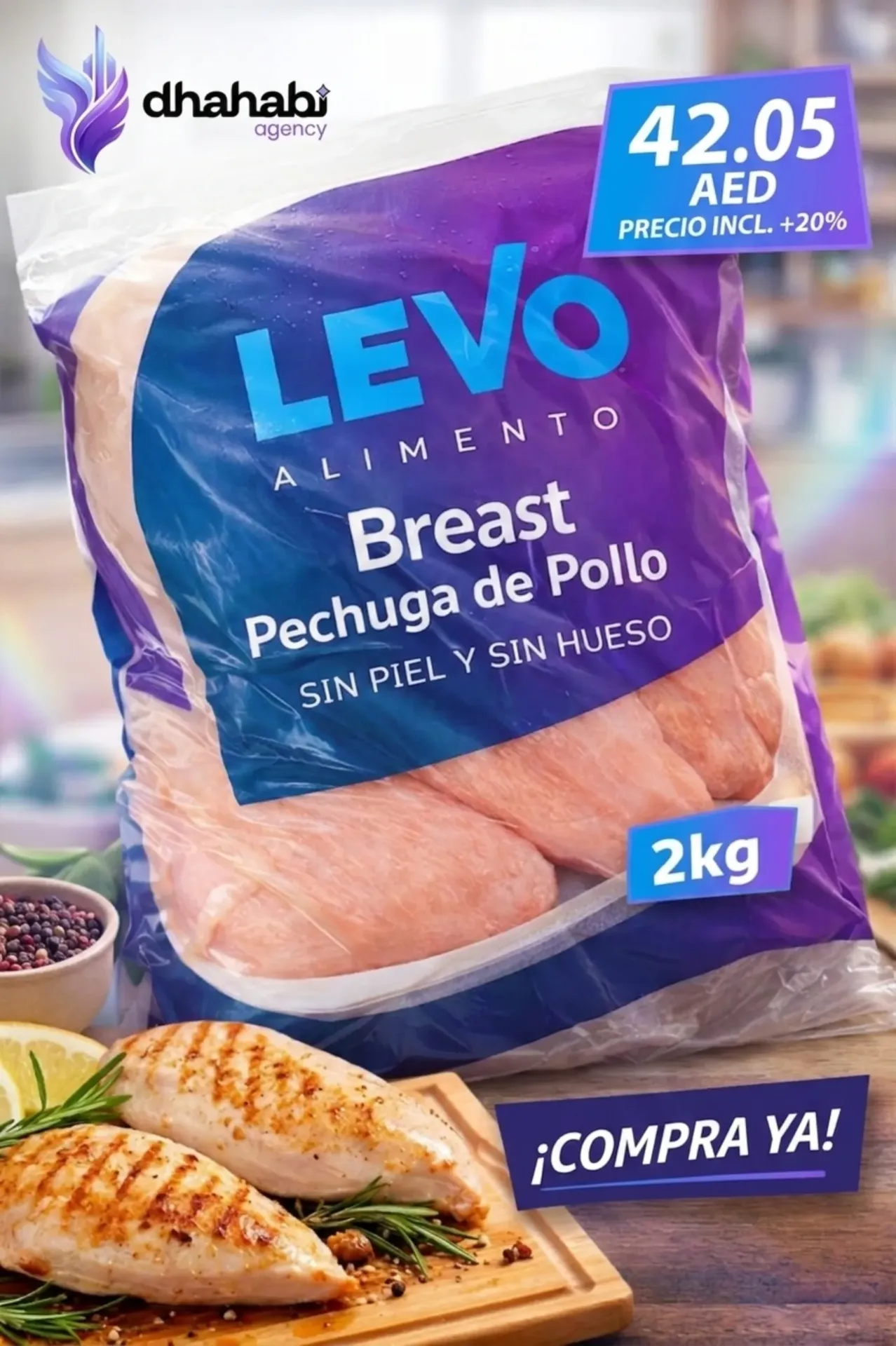 Pechuga de Pollo sin piel y sin hueso